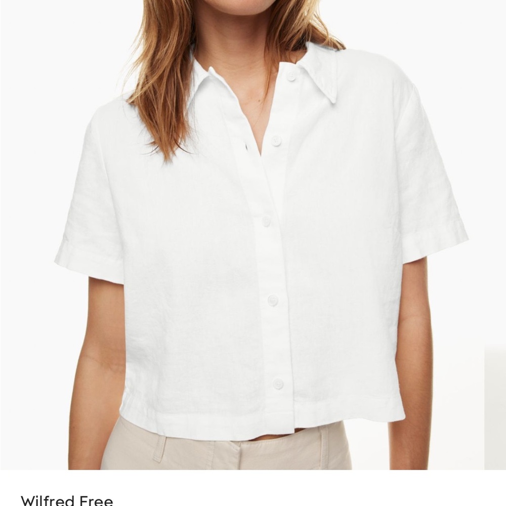 aritzia wilfred gelato linen shirt in ecru